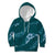 Aloha Hawaii Floral Tapa Kid Hoodie Patchwork Teal - Polynesian Pride
