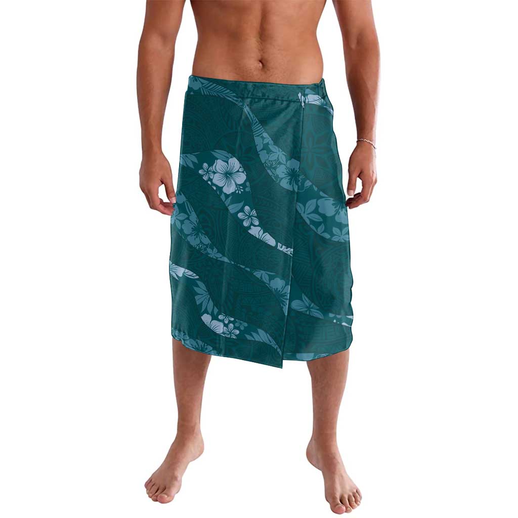 Aloha Hawaii Floral Tapa Lavalava Patchwork Teal - Polynesian Pride