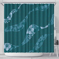 Aloha Hawaii Floral Tapa Shower Curtain Patchwork Teal - Polynesian Pride