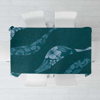 Aloha Hawaii Floral Tapa Tablecloth Patchwork Teal - Polynesian Pride
