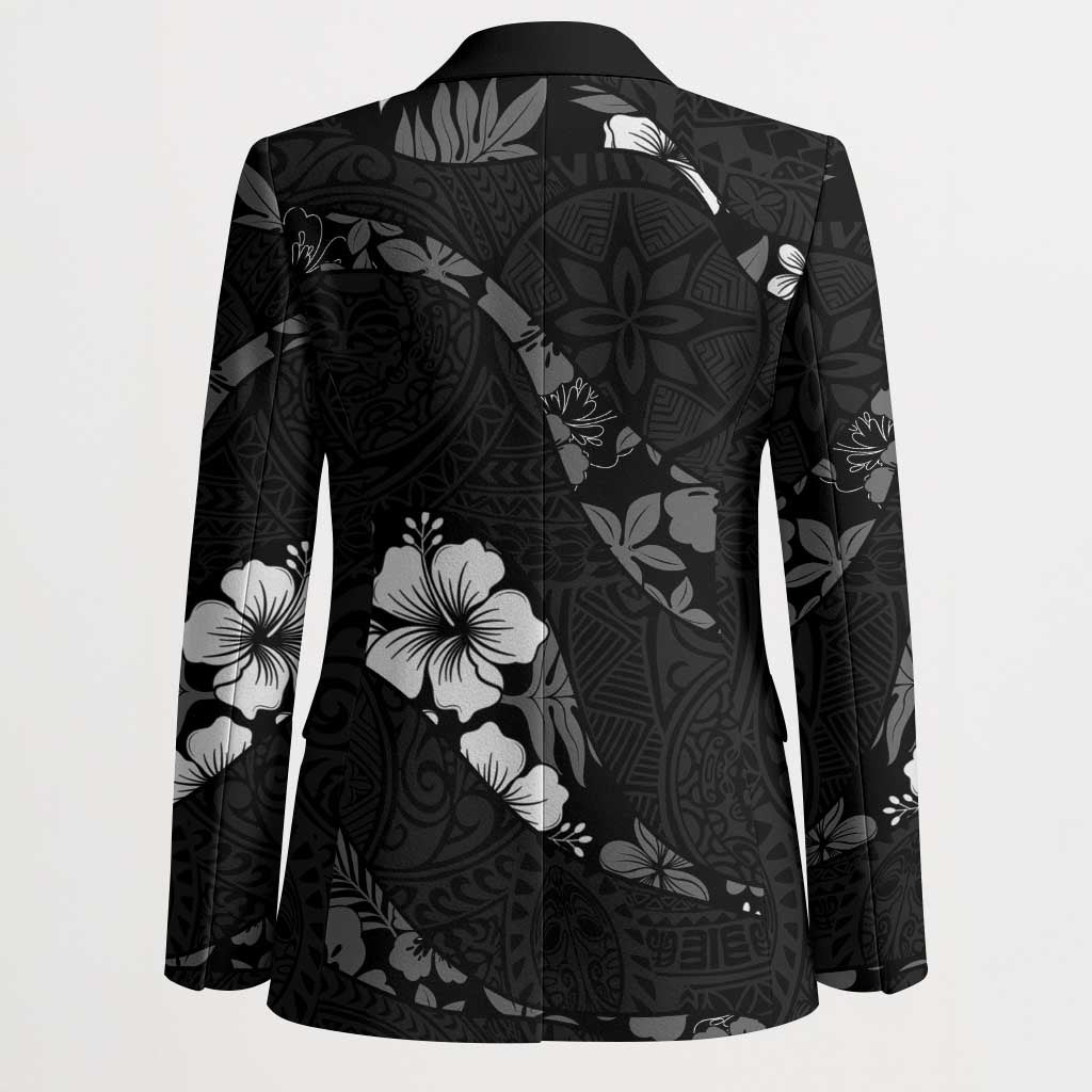 Aloha Hawaii Floral Tapa Blazer Patchwork Charcoal - Polynesian Pride