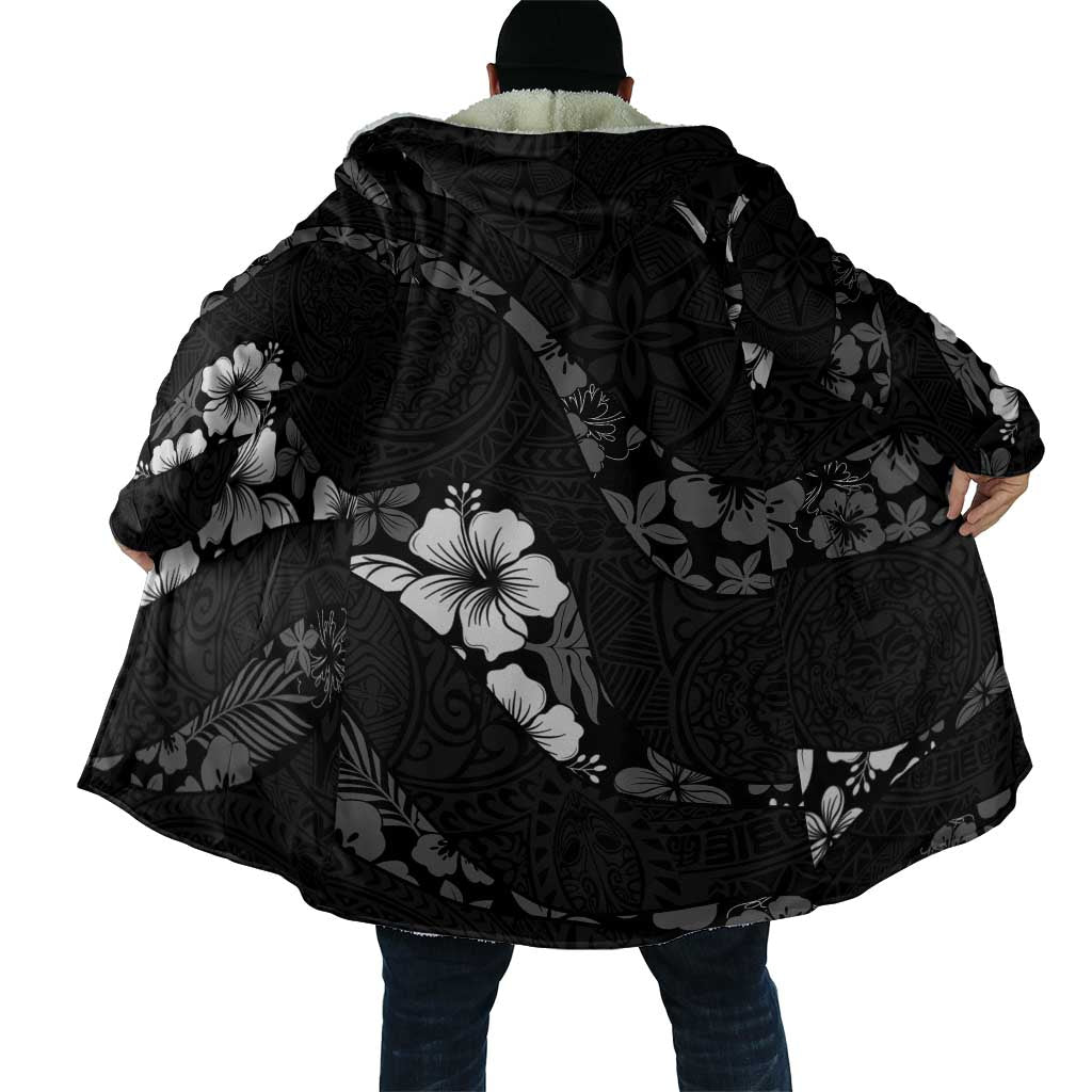 Aloha Hawaii Floral Tapa Cloak Patchwork Charcoal - Polynesian Pride