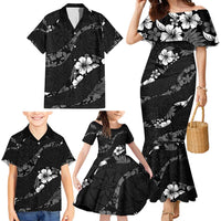 Aloha Hawaii Floral Tapa Family Matching Mermaid Dress and Hawaiian Shirt Patchwork Charcoal - Polynesian Pride