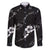 Aloha Hawaii Floral Tapa Family Matching Puletasi and Hawaiian Shirt Patchwork Charcoal - Polynesian Pride