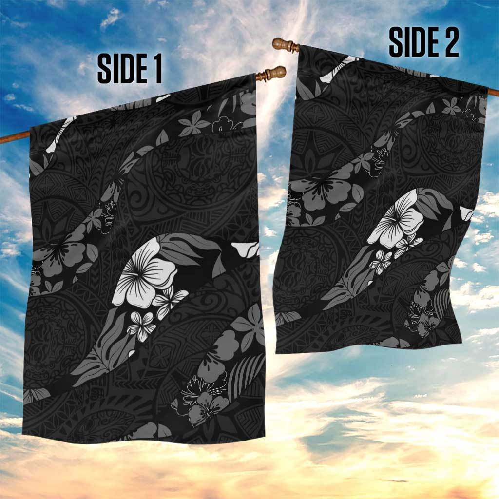 Aloha Hawaii Floral Tapa Garden Flag Patchwork Charcoal - Polynesian Pride