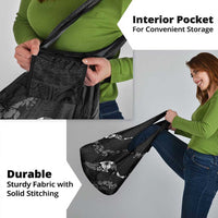 Aloha Hawaii Floral Tapa Grocery Bag Patchwork Charcoal - Polynesian Pride