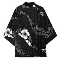 Aloha Hawaii Floral Tapa Kimono Patchwork Charcoal - Polynesian Pride