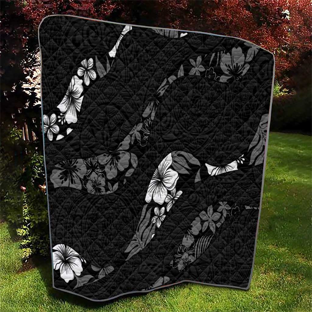 Aloha Hawaii Floral Tapa Quilt Patchwork Charcoal - Polynesian Pride