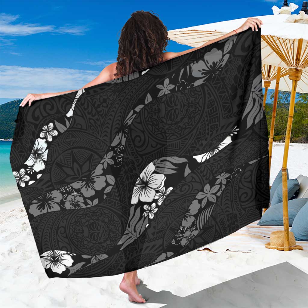 Aloha Hawaii Floral Tapa Sarong Patchwork Charcoal LT7 One Size 44 x 66 inches Charcoal - Polynesian Pride