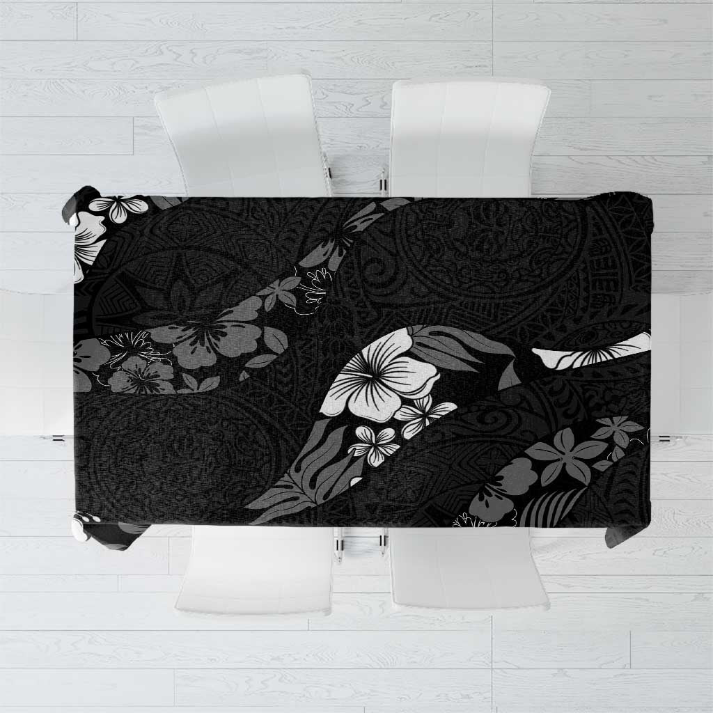 Aloha Hawaii Floral Tapa Tablecloth Patchwork Charcoal - Polynesian Pride