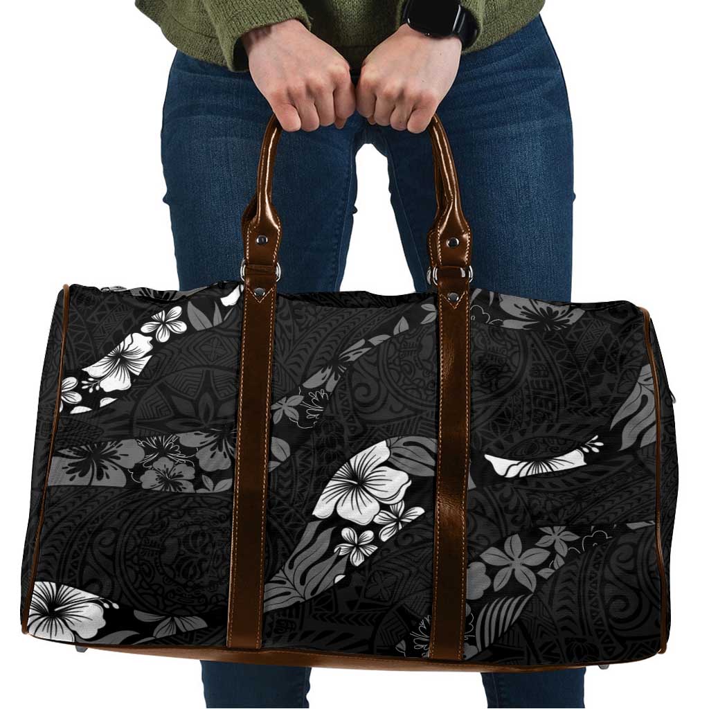 Aloha Hawaii Floral Tapa Travel Bag Patchwork Charcoal