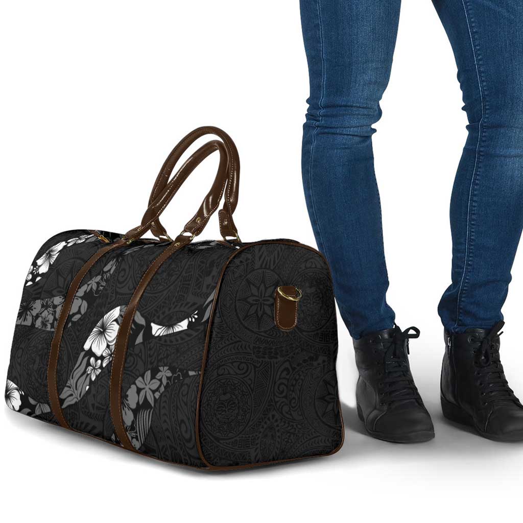 Aloha Hawaii Floral Tapa Travel Bag Patchwork Charcoal - Polynesian Pride