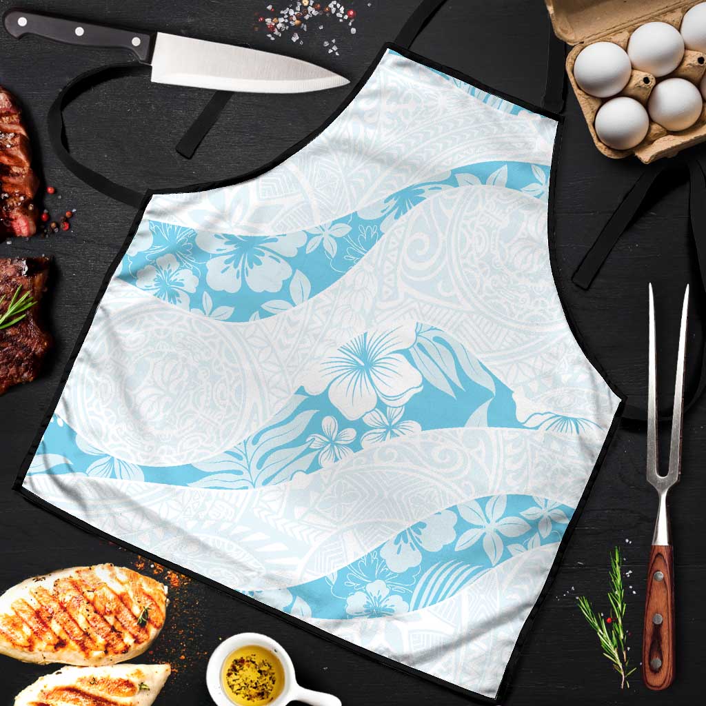 Aloha Hawaii Floral Tapa Apron Patchwork Turquoise - Polynesian Pride