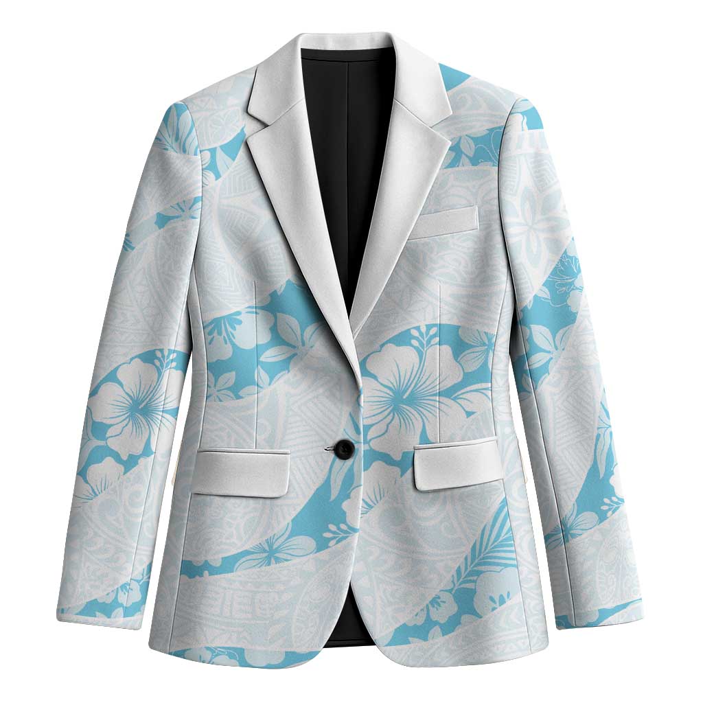 Aloha Hawaii Floral Tapa Blazer Patchwork Turquoise - Polynesian Pride