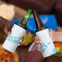 Aloha Hawaii Floral Tapa 4 in 1 Can Cooler Tumbler Patchwork Turquoise - Polynesian Pride