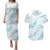 Aloha Hawaii Floral Tapa Couples Matching Puletasi and Hawaiian Shirt Patchwork Turquoise - Polynesian Pride