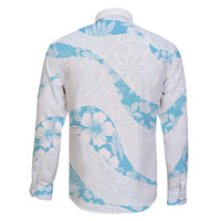 Aloha Hawaii Floral Tapa Family Matching Mermaid Dress and Hawaiian Shirt Patchwork Turquoise - Polynesian Pride