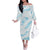 Aloha Hawaii Floral Tapa Family Matching Off The Shoulder Long Sleeve Dress and Hawaiian Shirt Patchwork Turquoise - Polynesian Pride