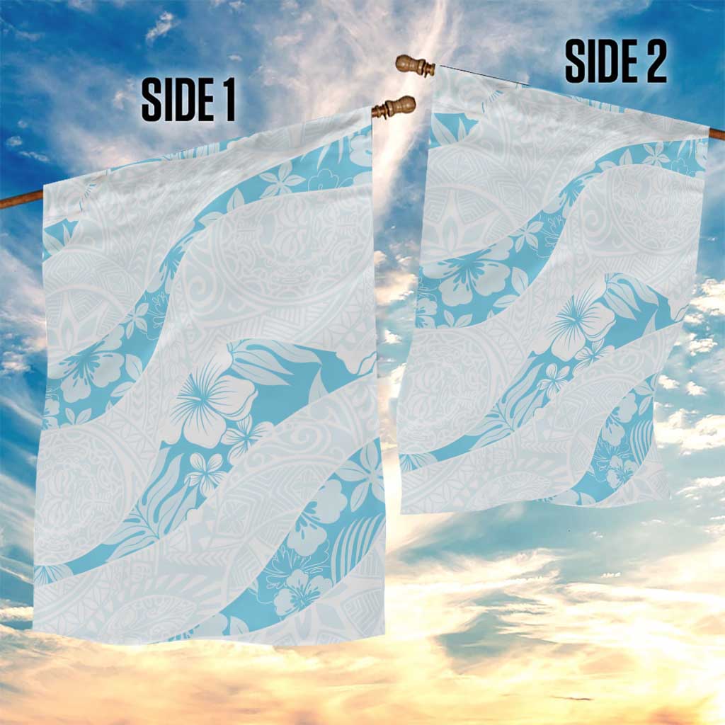 Aloha Hawaii Floral Tapa Garden Flag Patchwork Turquoise - Polynesian Pride