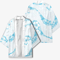 Aloha Hawaii Floral Tapa Kimono Patchwork Turquoise - Polynesian Pride