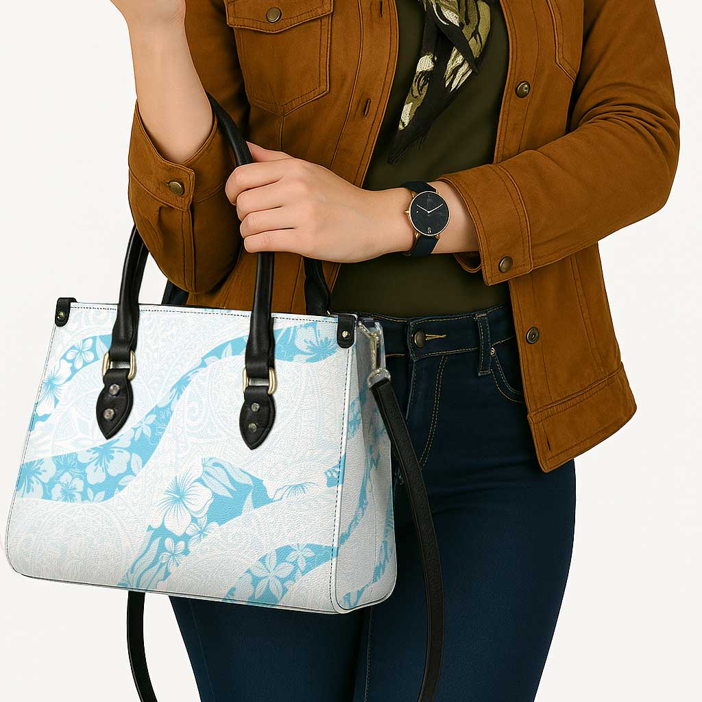 Aloha Hawaii Floral Tapa Leather Bag Patchwork Turquoise - Polynesian Pride