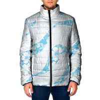 Aloha Hawaii Floral Tapa Padded Jacket Patchwork Turquoise - Polynesian Pride