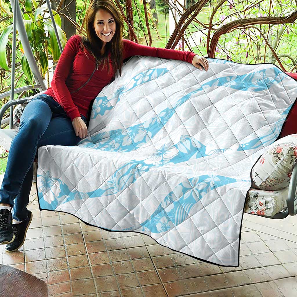 Aloha Hawaii Floral Tapa Quilt Patchwork Turquoise - Polynesian Pride