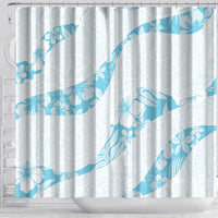 Aloha Hawaii Floral Tapa Shower Curtain Patchwork Turquoise - Polynesian Pride