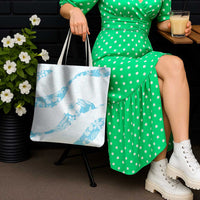 Aloha Hawaii Floral Tapa Tote Bag Patchwork Turquoise - Polynesian Pride