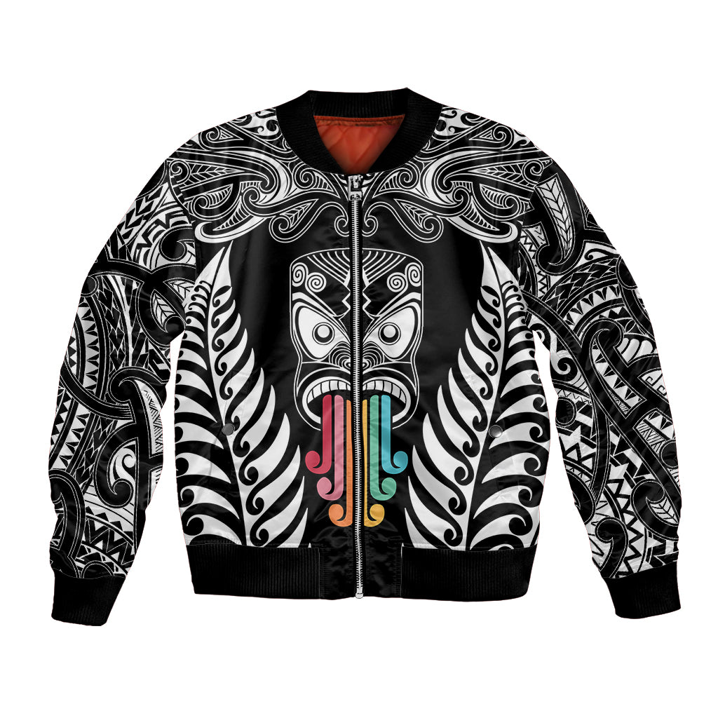 personalised-kia-kaha-te-reo-maori-bomber-jacket-hei-tiki-mix-koru-black