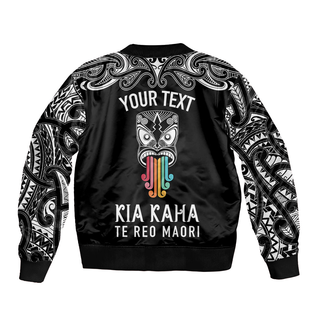 personalised-kia-kaha-te-reo-maori-bomber-jacket-hei-tiki-mix-koru-black