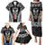 Personalised Kia Kaha Te Reo Maori Family Matching Puletasi Dress and Hawaiian Shirt Hei Tiki Mix Koru - Black LT7 - Polynesian Pride