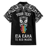 personalised-kia-kaha-te-reo-maori-kid-hawaiian-shirt-hei-tiki-mix-koru-black