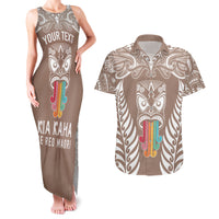 personalised-kia-kaha-te-reo-maori-couples-matching-tank-maxi-dress-and-hawaiian-shirt-hei-tiki-mix-koru-brown