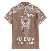 personalised-kia-kaha-te-reo-maori-kid-hawaiian-shirt-hei-tiki-mix-koru-brown