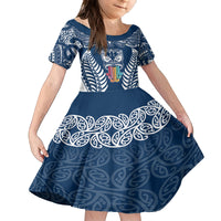 personalised-kia-kaha-te-reo-maori-kid-short-sleeve-dress-hei-tiki-mix-koru-navy-blue