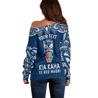 personalised-kia-kaha-te-reo-maori-off-shoulder-sweater-hei-tiki-mix-koru-navy-blue