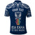 Personalised Kia Kaha Te Reo Maori Polo Shirt Hei Tiki Mix Koru - Navy Blue LT7 - Polynesian Pride
