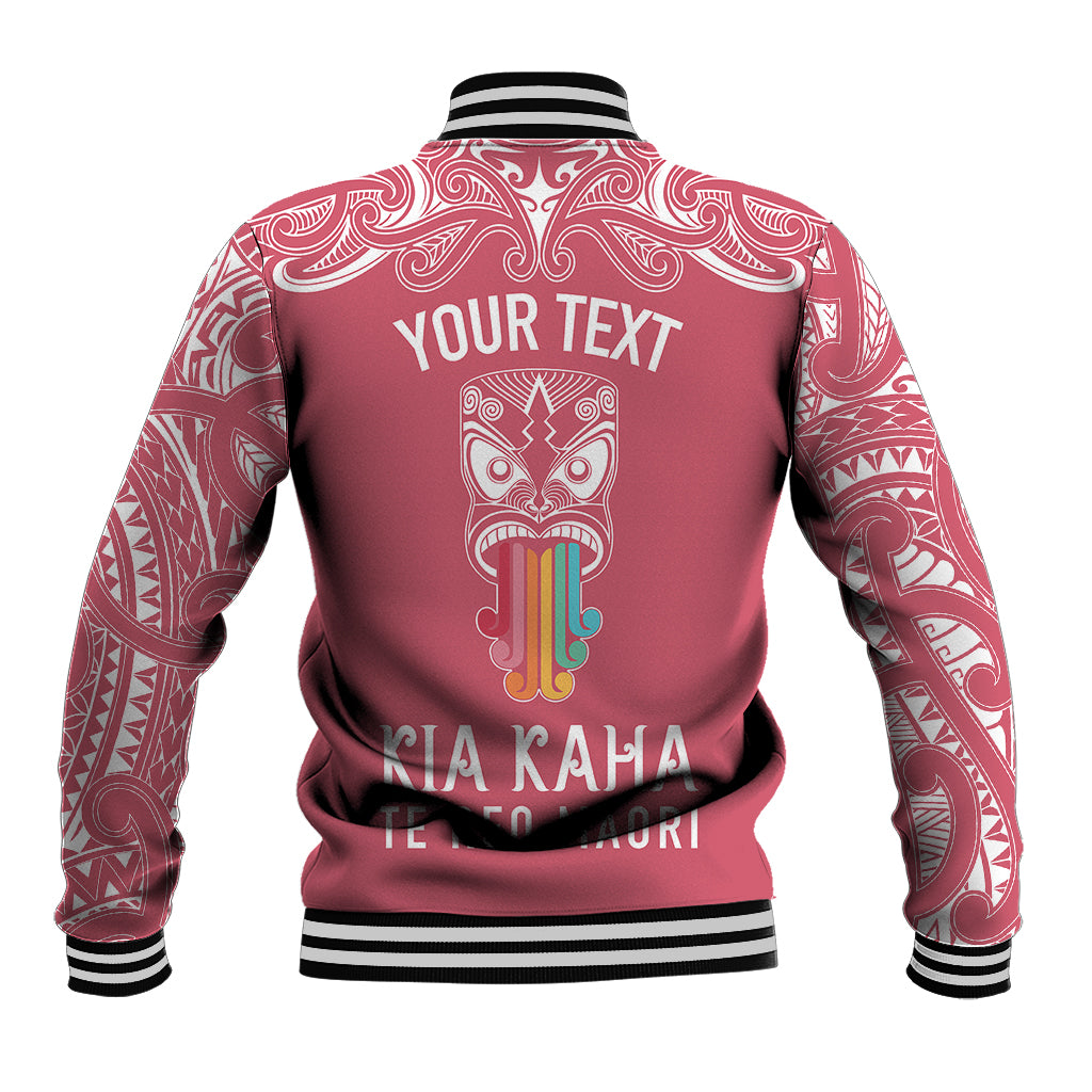 personalised-kia-kaha-te-reo-maori-baseball-jacket-hei-tiki-mix-koru-pink