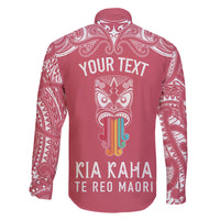 personalised-kia-kaha-te-reo-maori-family-matching-off-shoulder-short-dress-and-hawaiian-shirt-hei-tiki-mix-koru-pink