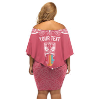 personalised-kia-kaha-te-reo-maori-family-matching-off-shoulder-short-dress-and-hawaiian-shirt-hei-tiki-mix-koru-pink
