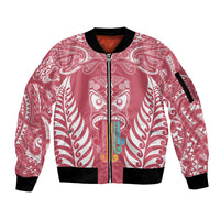 personalised-kia-kaha-te-reo-maori-sleeve-zip-bomber-jacket-hei-tiki-mix-koru-pink