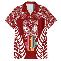 personalised-kia-kaha-te-reo-maori-family-matching-long-sleeve-bodycon-dress-and-hawaiian-shirt-hei-tiki-mix-koru-red