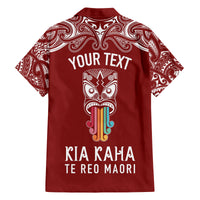 personalised-kia-kaha-te-reo-maori-family-matching-off-shoulder-maxi-dress-and-hawaiian-shirt-hei-tiki-mix-koru-red