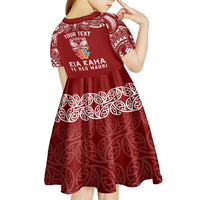 personalised-kia-kaha-te-reo-maori-kid-short-sleeve-dress-hei-tiki-mix-koru-red