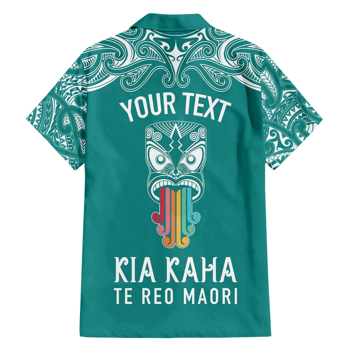 personalised-kia-kaha-te-reo-maori-family-matching-off-shoulder-maxi-dress-and-hawaiian-shirt-hei-tiki-mix-koru-teal