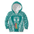 Personalised Kia Kaha Te Reo Maori Kid Hoodie Hei Tiki Mix Koru - Teal LT7 Hoodie Teal - Polynesian Pride