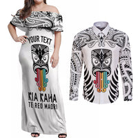 personalised-kia-kaha-te-reo-maori-couples-matching-off-shoulder-maxi-dress-and-long-sleeve-button-shirts-hei-tiki-mix-koru-white
