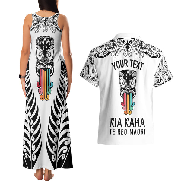 Personalised New Zealand Te Reo Maori Family Matching Mermaid Dress and Hawaiian Shirt Kia Kaha Maori Language Week Gold Style LT9 main image 1
