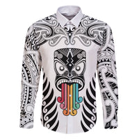 personalised-kia-kaha-te-reo-maori-family-matching-off-shoulder-long-sleeve-dress-and-hawaiian-shirt-hei-tiki-mix-koru-white